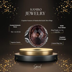 925 Ayar Gümüş Yüzük - Üretilmiş Taş Gümüş Yüzük - El Yapımı Yüzük (Üretilmiş sultanite) - Görsel 2