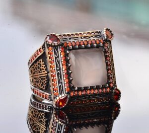 Gerçek Doğal Taş Yüzük - Gümüş Yüzük (Ay Taşı) - Görsel 3