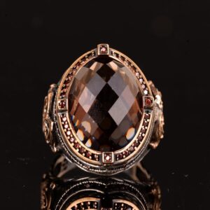 Sultanite Yapay Taşlı Erkek Yüzüğü, Gümüş Yüzük, Özel Gümüş Yüzük, El Yapımı Takı, Erkek Takısı - Görsel 6