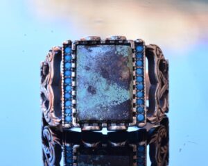 Gerçek Doğal Arizona Turkuaz Taş Yüzük - Gümüş Özelleştirilebilir Erkek Yüzüğü - Görsel 4