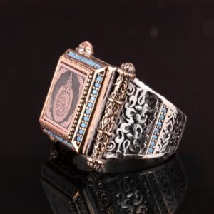 Ayatul Kursi Gümüş Erkek Yüzük, İslami Yüzük, Erkekler İçin Dini Hediye - Görsel 4