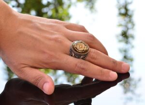 925 Ayar Gümüş İslami Yüzük, Hediye Olarak Müslümanlar İçin, Dini Takı, Özel Tasarım Yüzük - Görsel 6