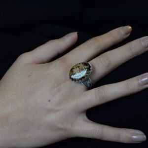 Gerçek Doğal Jasper Taş Yüzük, Büyük Yüzük, El Yapımı Erkek Yüzüğü, 925 Ayar Gümüş Yüzük - Görsel 7
