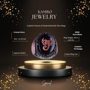 Özgün Desenli Yüzük - 925 Ayar Gümüş El Yapımı Erkek Yüzüğü - Davut Yıldızı Yüzüğü (Akrep) - Görsel 2