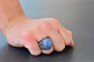 Erkekler için 925 Ayar Gümüş Yüzükler - Doğal Taş Seçimi (Sodalit) - Görsel 7