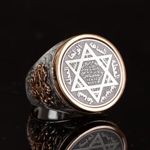 Davud Yıldızı Yüzüğü, Tılsım Yüzüğü, 925K Gümüş Erkek Yüzüğü - Görsel 5