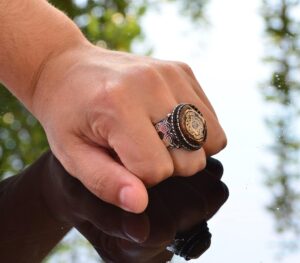 925 Ayar Katı Gümüş Yüzük, Süleyman Yüzüğü, Erkekler için Dini Takı, Baykuş Yüzüğü - Görsel 7