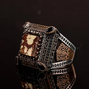 Gerçek Doğal Arizona Turkuaz Taş Yüzük, 925 Ayar Gümüş Yüzük - Görsel 6