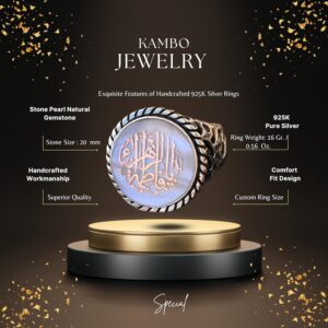 925 Ayar Gümüş Yüzük - Yüzük Erkek İslami - Semboller Yüzüğü - Görsel 2