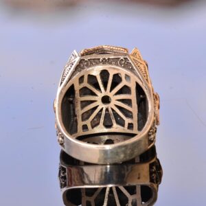 Gerçek Doğal Pietersite Dikdörtgen Taş Yüzük - 925 Ayar Gümüş Gerçek Taş Yüzük - Görsel 5