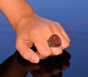 Sterling Gümüş Erkek Yüzük, Doğal Siyah Oniks Taşı, Kral Süleyman Mühürü Yüzüğü, El Yapımı Takı - Görsel 7