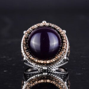 Gerçek Doğal Taş El Yapımı Yüzük - 925 Ayar Gümüş Yüzük (Oniks) - Görsel 4