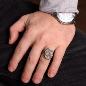 İslami Yüzük, Müslüman Hediyesi, Dinî Yüzük, Kılıç Yüzüğü, 925 Ayar Gümüş Yüzük - Görsel 3