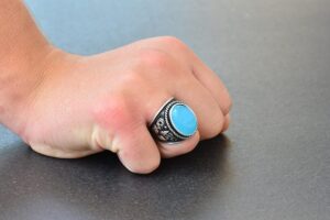 Erkekler için Şık Doğal Kalsedon Taş Koleksiyonu: 925 Ayar Gümüş Yüzükler - Görsel 7