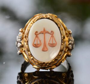 Erkek Sterling Gümüş Yüzük - İnci Taşı - Yüzük (Terazi) - Görsel 5