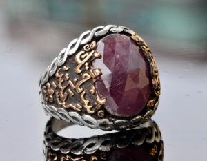 Gerçek Safir Taşlı Yüzük, Erkek Gümüş Safir Yüzük - Görsel 3