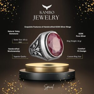 Gerçek Doğal Malakit Taşlı Gümüş Erkek Yüzük, 925 Ayar Gümüş Yüzük - Görsel 5