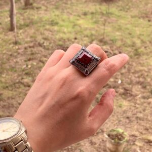 Gerçek Doğal Yakut Taşlı Yüzük, Erkekler İçin El Yapımı Yüzük, 925 Ayar Gümüş Yüzük - Görsel 5