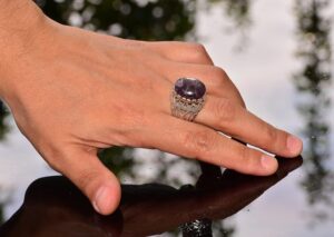 Gerçek Doğal Yıldız Safir Taşlı Yüzük - 925 Ayar Gümüş Erkek Yüzüğü - Erkek Yüzüğü - Görsel 3