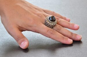 Doğal Granat Taşlı Gümüş Erkek Yüzük - Görsel 8