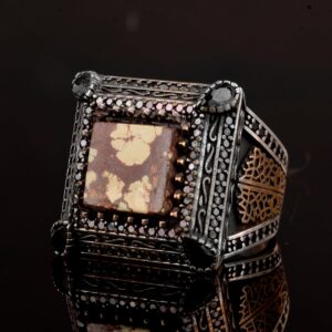 Gerçek Doğal Arizona Turkuaz Taş Yüzük, 925 Ayar Gümüş Yüzük - Görsel 5