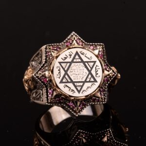 Camii Yüzüğü, Kral Süleyman Davut Yıldızı İslami Hediye, 925 Ayar Gümüş Erkek Yüzüğü - Görsel 5