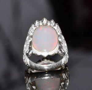 Gerçek Avustralya Opali Gerçek Taş Yüzük - 10.00 Karat Özel Erkek Yüzüğü - 925 Ayar Gümüş Yüzük - Görsel 8