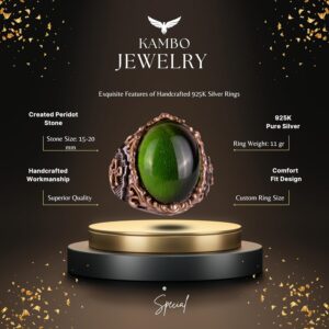 Peridot Yapay Taş Yüzük, Sailor Anchor Gümüş Yüzük, 925K Sterlin Gümüş Yapay Taş Yüzükler - Çeşitli & Farklı Koleksiyon - Görsel 2