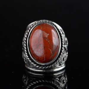 Erkekler için Zarif Taş Koleksiyonu: 925 Ayar Gümüş Yüzükler - Doğal Taş Seçimi (Kan Taşı) - Görsel 6