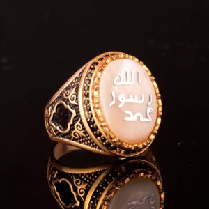 925 Ayar Gümüş Yüzük - Sembol Yüzükler - Erkek Yüzükleri (Hat Sanatı) - Görsel 6