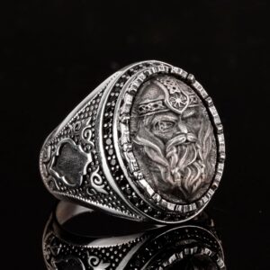 925 Ayar Gümüş Erkek Viking Savaşçı Yüzük - Cesur ve Tarihi Tasarım, Günlük Kullanım ve Özel Günler İçin İdeal - Görsel 3