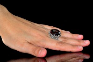 925 Ayar Gümüş Yüzük, İslami Yüzük, Erkek Yüzük, Doğal Akik Taşı (Model-5) - Görsel 6