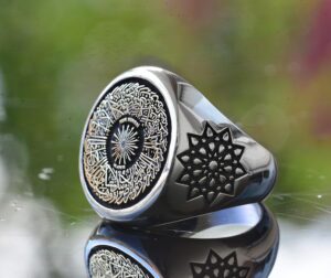 Surat'ul Nur Kuran Yüzüğü, 925 Ayar Gümüş Yüzük, İslami Yüzük, Dini Yüzük - Görsel 4