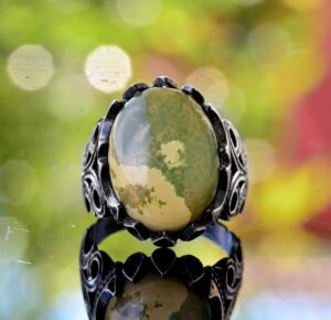 925 Ayar Gümüş Gerçek Doğal Arizona Turkuaz Taşlı Erkek Yüzük - Görsel 2