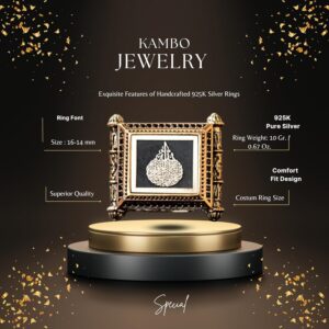 El Yapımı 925 Ayar Gümüş İslami Yüzük - Ayetel Kürsi Yazılı - Mükemmel Müslüman Hediyesi - Görsel 2