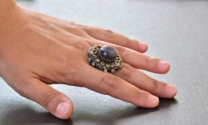 Doğal Yıldız Yakutu Taşlı, Antika Yüzük, 925 Ayar Gümüş Erkek Yüzük, Gümüş Erkek Aksesuar, Mor - Görsel 7