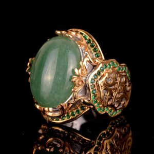 Gerçek Doğal Taş Yüzük, Erkekler İçin Şık Yüzük, El Yapımı Yüzük, Sultan Yüzüğü, 925 Ayar Gümüş Yüzük - Görsel 4