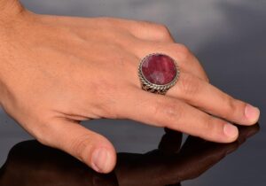 Gerçek Yakut Doğal Taş Yüzük, 19.20 Karat, Erkek Yüzüğü, Gümüş Yüzük - Görsel 6