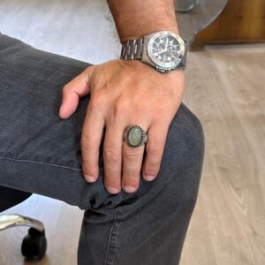 Gerçek Doğal Taş Yüzük - El Yapımı Kartal Yüzüğü - 925 Ayar Gümüş Yüzük (Limon Topaz) - Görsel 3