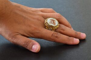 Erkek Gümüş Yüzük - Sedef Doğal Taşı - Yüzük (Kurt) - Görsel 6