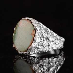 Gerçek Doğal Arizona Turkuaz Taş Yüzük, Erkekler İçin Hediye, 925 Ayar Gümüş Yüzük, Minimalist Yüzük (Stil-1) - Görsel 6