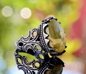 925 Ayar Gümüş Gerçek Doğal Arizona Turkuaz Taşlı Erkek Yüzük - Görsel 4