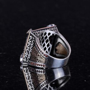 Gerçek Doğal Yakut Taşlı Yüzük, Erkekler İçin El Yapımı Yüzük, 925 Ayar Gümüş Yüzük - Görsel 4