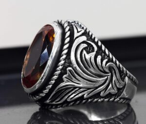 El Yapımı Sultanite Taş Yüzük, 925 Ayar Gümüş Erkek Yüzüğü - Dönüştürücü Zarafet - Görsel 4