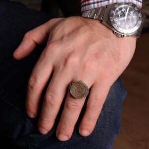 İslami Süleyman Tılsım Yüzüğü, Gümüş Tılsım Yüzüğü, 925 Ayar Gümüş Erkek Yüzüğü, Büyük Yüzük - Görsel 6