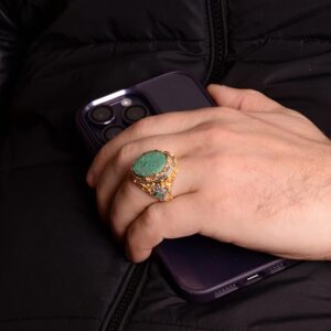 Gerçek Arizona Turkuaz Taş Yüzük, 17.15 Karat, 925 Ayar Gümüş Yüzük, Taşlı Gümüş Yüzük - Görsel 6