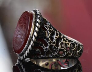 Davud Yıldızı Yüzük, Süleyman Mührü, Süleyman Yüzüğü, 925 Ayar Gümüş Erkek Yüzük, Gri - Görsel 4