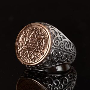 David Yıldızı Yüzüğü, Süleyman Yüzüğü, Şık Yüzük, 925 Ayar Gümüş Erkek Yüzüğü (Özelleştirilebilir) - Görsel 5