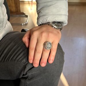 Kılıç Yüzüğü, İslami Takı, 925 Ayar Gümüş Erkek Yüzüğü, İfadeli Yüzük, İslami Yüzük, Erkek Yüzüğü - Görsel 4