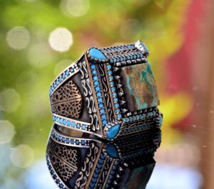 925 Ayar Sterling Gümüş Gerçek Arizona Turkuaz Taşı Erkek Yüzük - El Yapımı Takı - Görsel 4